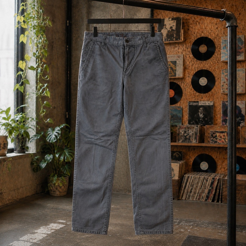 Dockers Alpha Slim Khaki Pants Slate Gray Mens 32x30 Streetwear Chino